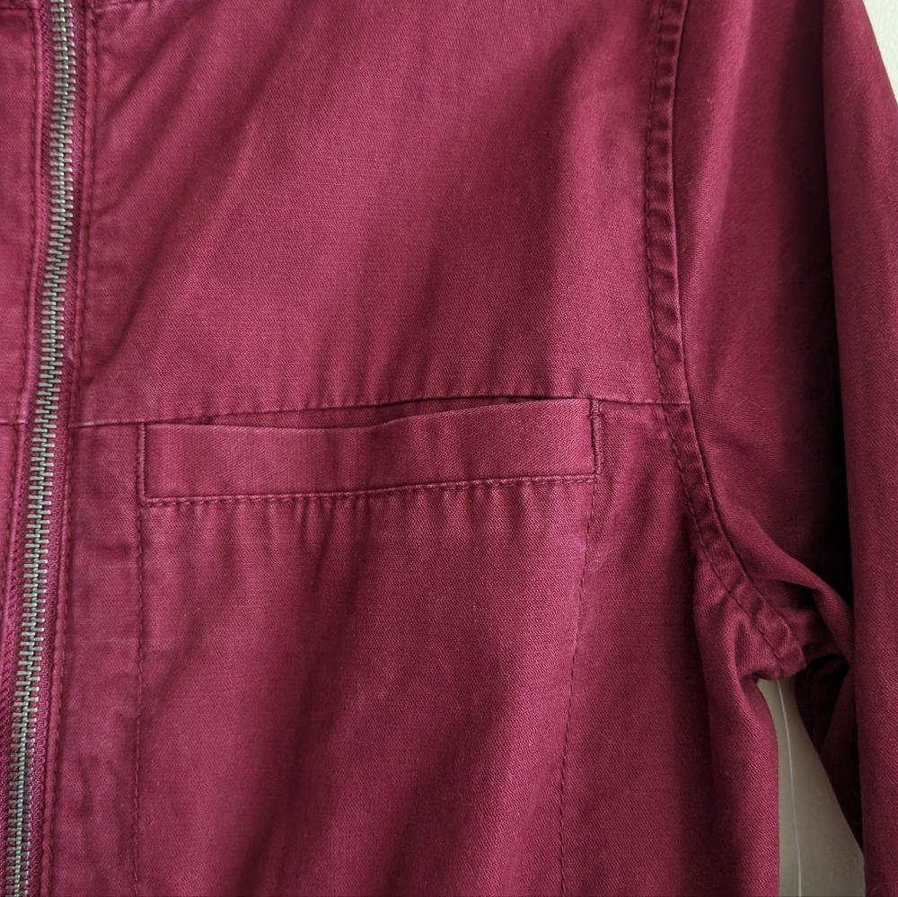 NWT🏷️ Old Navy Utility Bomber Jacket, Wine Burgundy, XS - Picture 6 of 16
